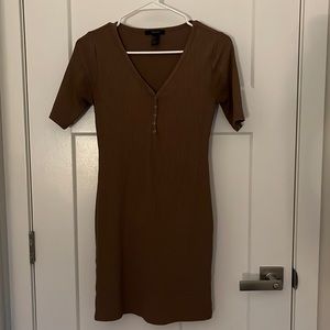 Fall brown button up dress 🍂 Size: S Brand: Forever 21